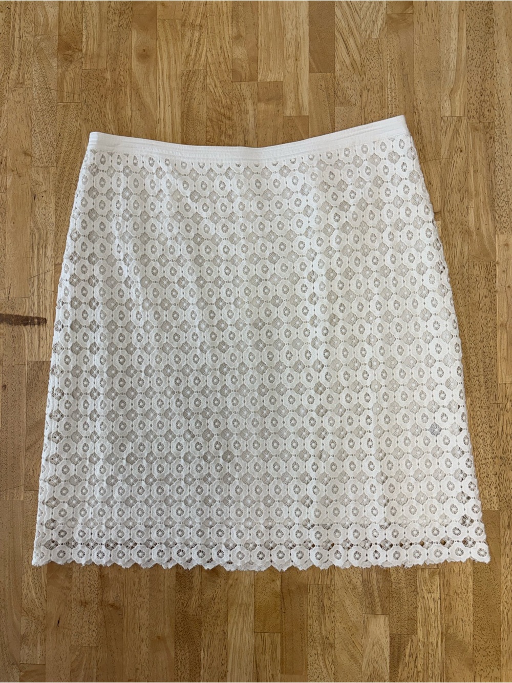Anthropologie Yoana Baraschi White Lace A Line Skirt Size 8 Boho Bridal